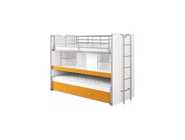 VIPACK BONHS8011 Hoch-/Spiel-/Funktions-/Kinderbett, Holzwerkstoff, Farbe 11 weiß/orange, 222 x 161 x 102 cm