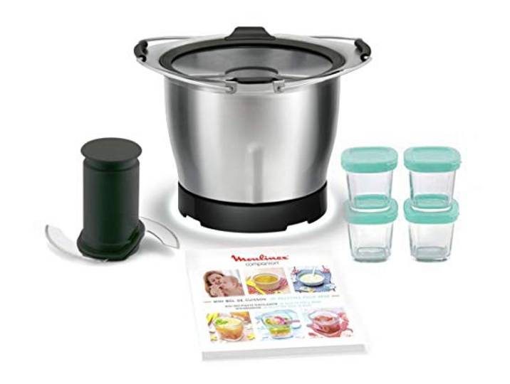 Moulinex xf387e10 Mini Schüssel Baby 1,4 l für Küchenmaschine, Companion + 4 Sturzgläser