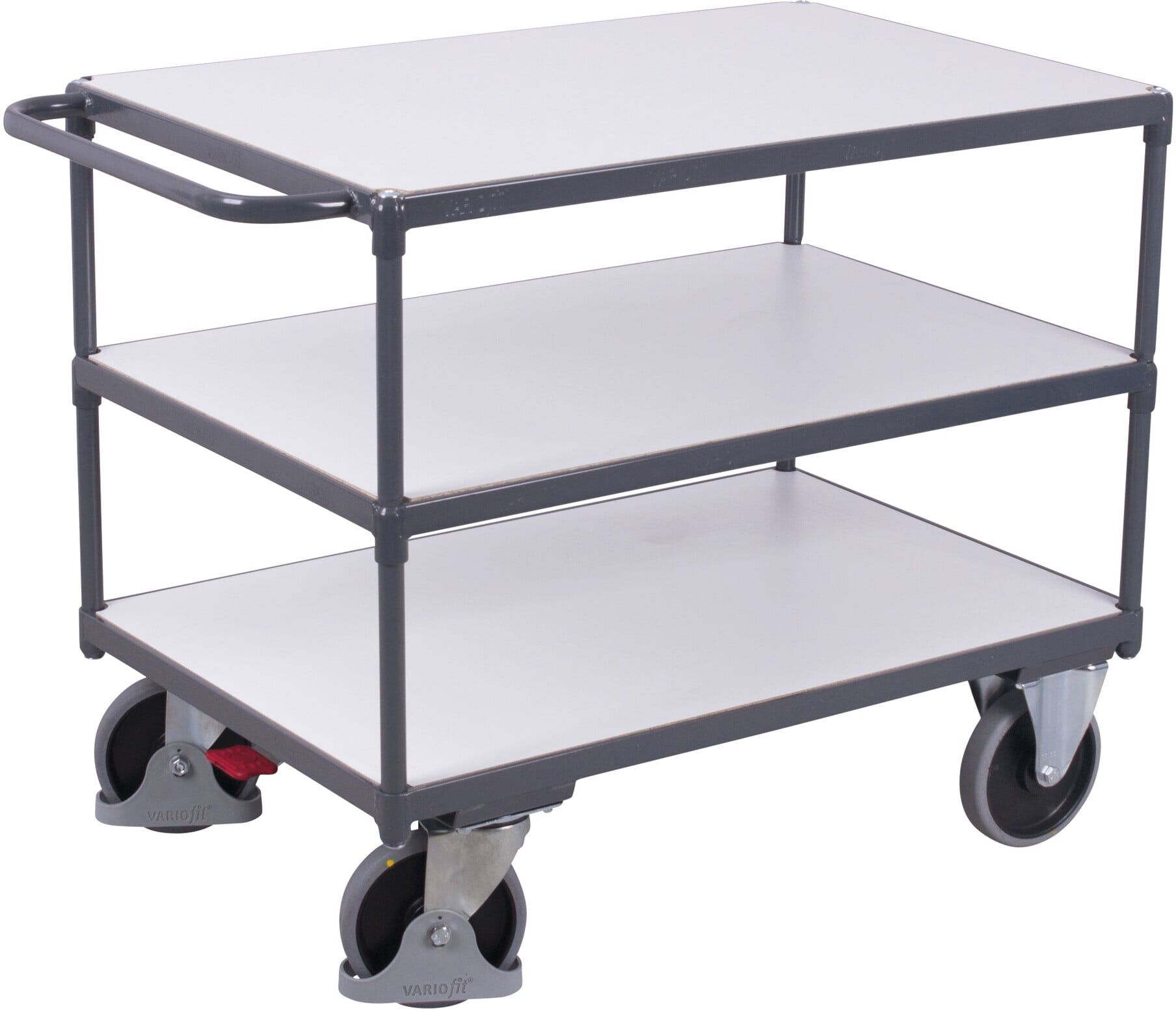 Variofit Schwerer ESD Tischwagen mit 3 Ladeflächen 1.000 x 700 mm (sw-700.662)