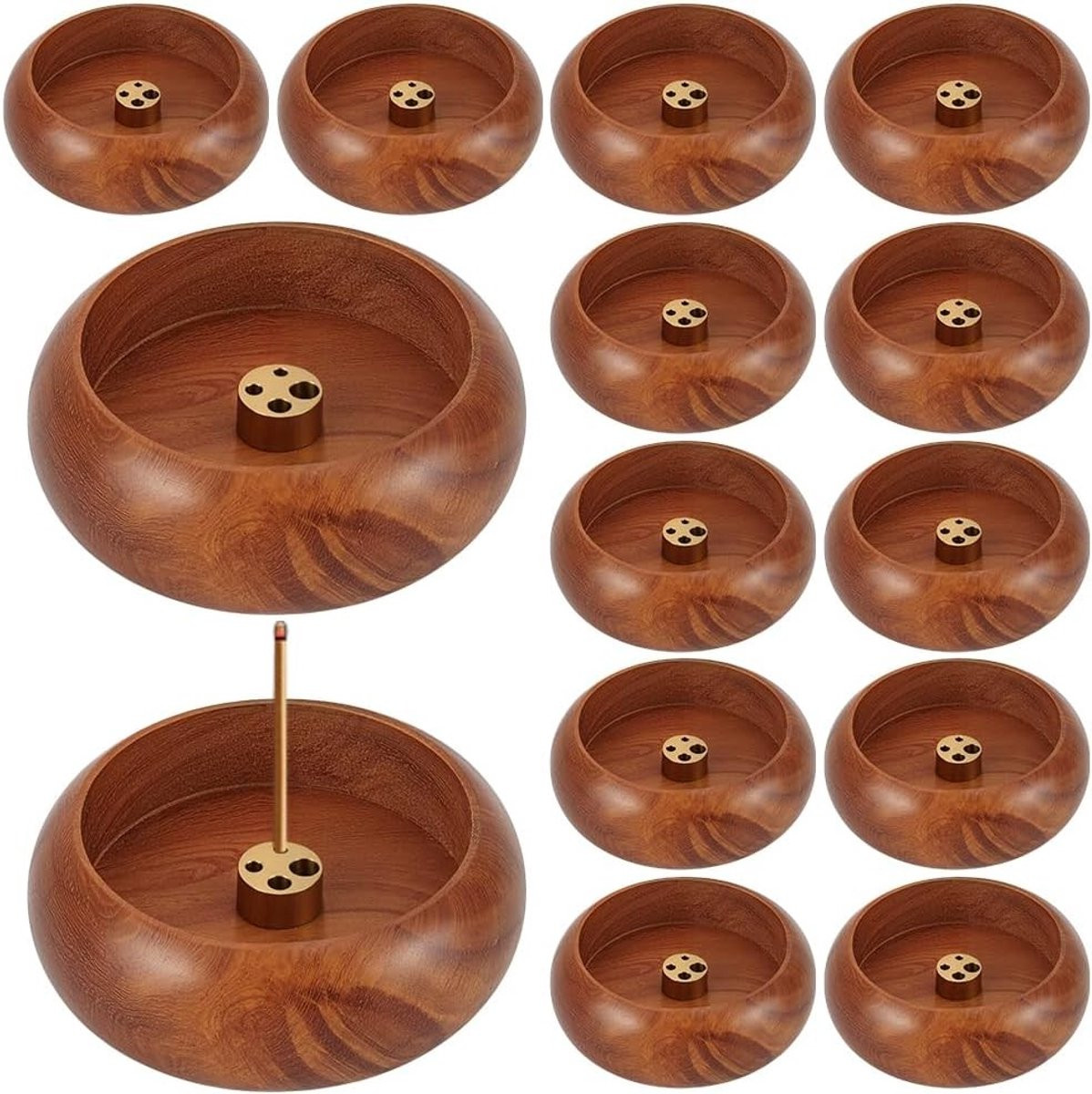 Houten Wierookhouder voor Sticks met 4 Gaten - Asopvangbak voor Aromatherapie en Meditatie Decoratie