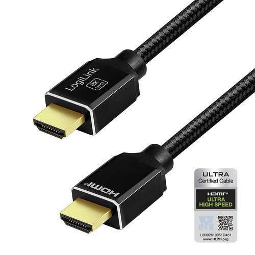 LogiLink HDMI AV Anschlusskabel [1x HDMI-Stecker - 1x HDMI-Stecker] 1m Schwarz