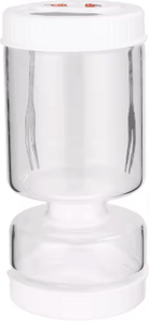 Inspire Picks Glass Pickle Jar With Strainer & Airtight Hourglass Olive Storage Container white
