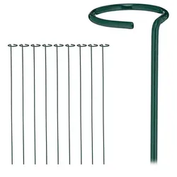 relaxdays 10er-Set Pflanzstäbe Metall 80 cm silber