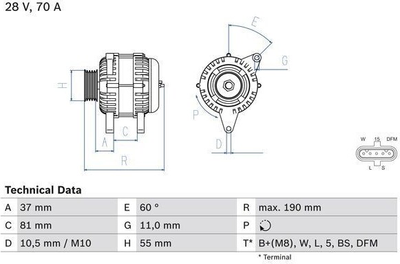 Bosch Lichtmaschine Generator 70A