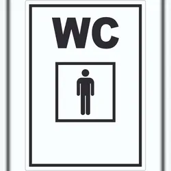 HB-Druck WC Herren Aufkleber A9 (37x52mm)