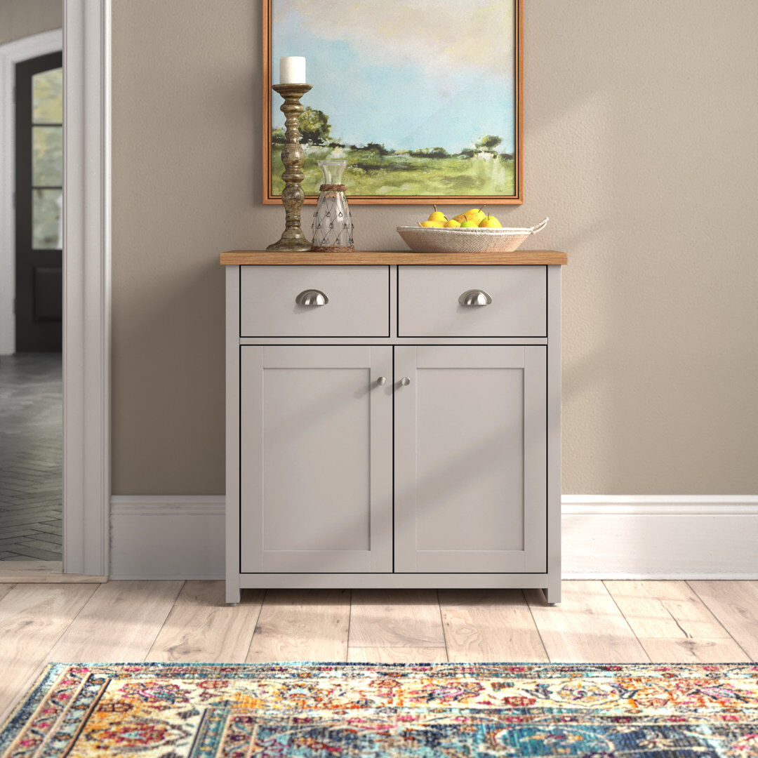 Three Posts Kerry 79cm Sideboard Matt Grey/Beige 81cm H X 79cm W X 35cm D