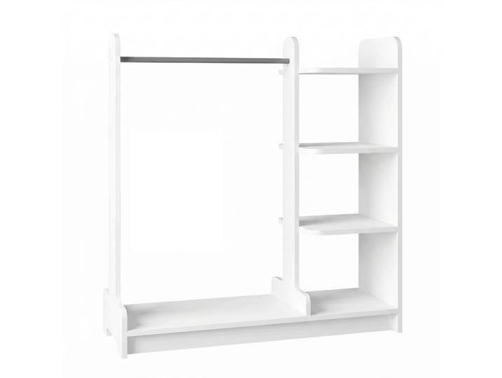 Livetastic Kleiderständer, Weiss, Metall, Holzwerkstoff, 106x110x35 cm, Schuhablage, standfeste Füsse, Jackenhalter, Schlafzimmer, Kleiderständer