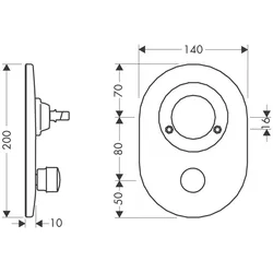 Hansgrohe Umrüstset Kugel auf M3 Wannenmischer Unterputz steel, 96385800 96385800