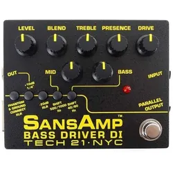 tech21 SansAmp Bass Driver DI V2 Preamp Pedal mit Netzteil (Bass), Effektpedal, Schwarz