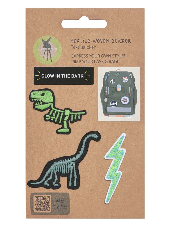 Lässig Textil-Sticker "Dino" in Grün - onesize