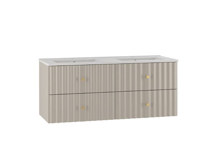 Meuble double vasque encastrée 120cm Izae Cachemire