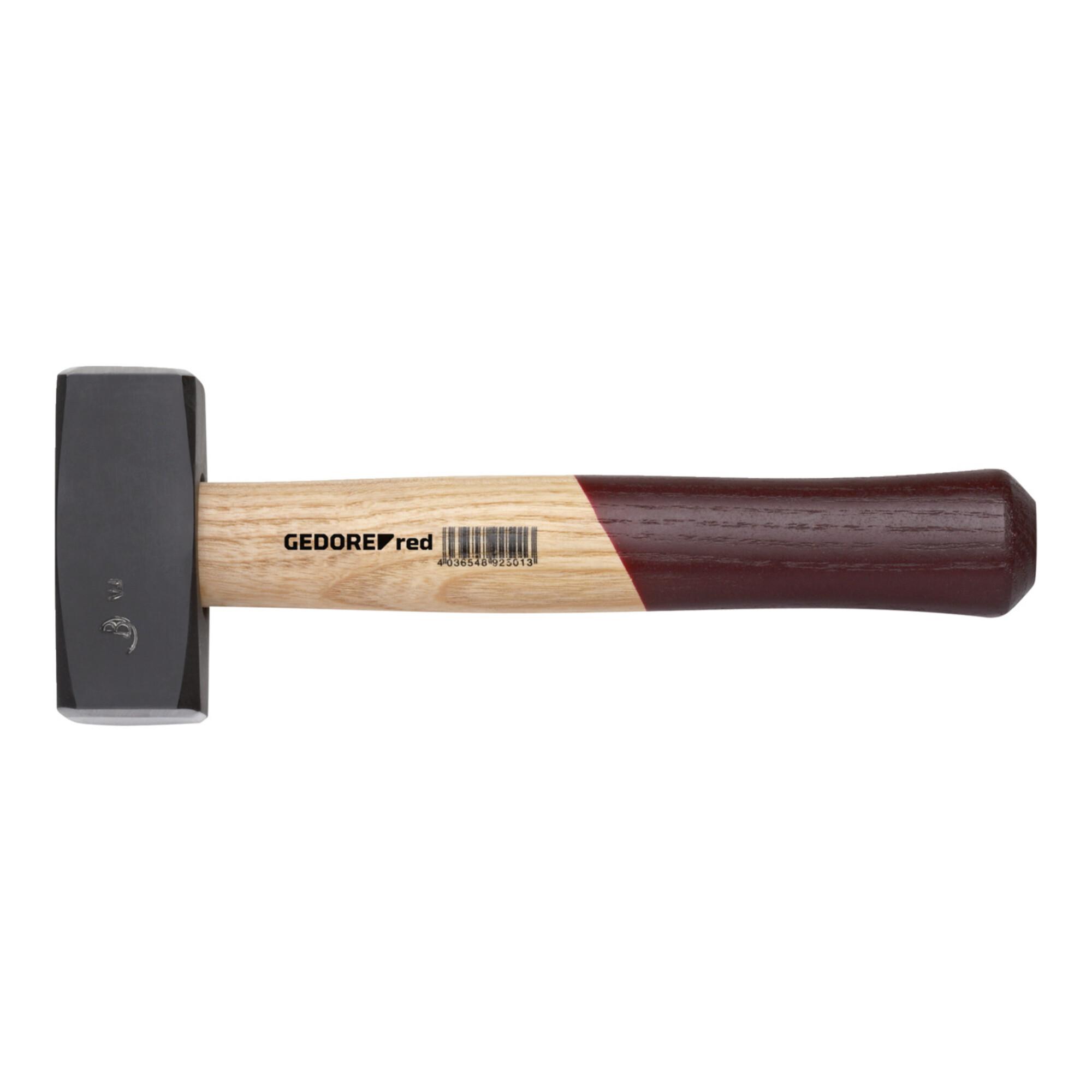Gedore red Fäustel mit Holzgriff, 1500 g Kopfgewicht, Hammer mit Eschenstiel, Werkzeug, geschmiedet, Ringkeil, R92200055 (3300727)