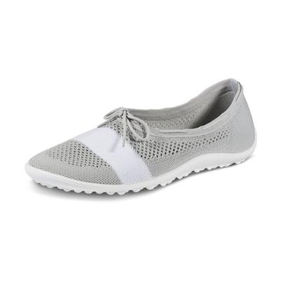 Barfußschuh LEGUANO "STLYE PEAR", Damen, Gr. 39, grau (grau, weiß), Textil, Schuhe Barfußschuh, Slipper, Freizeitschuh, Bequemschuh verstärkt das taktile Empfinden