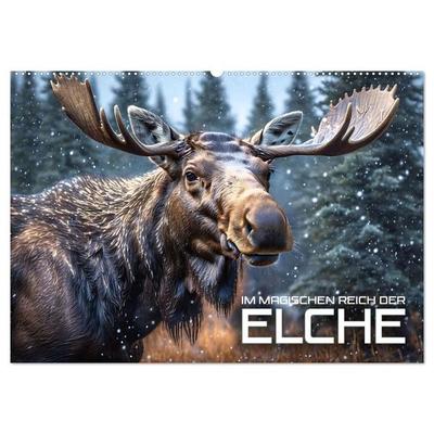 Im magischen Reich der Elche (Wandkalender 2026 DIN A2 quer), CALVENDO Monatskalender