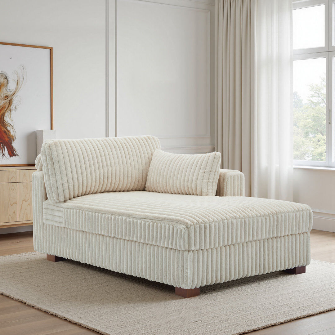 Pia Ricco Bukvice Chaise Lounge White 87.9cm H X 106.9cm W X 164.8cm L