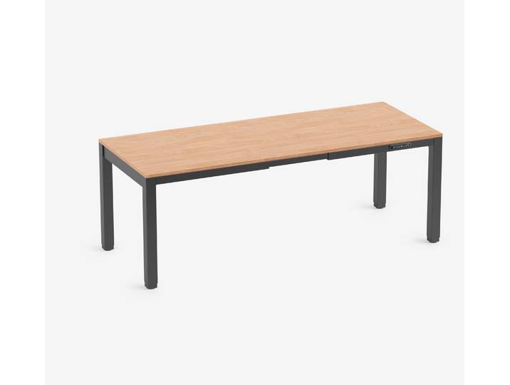 PRIMUS 4-Bein Schreibtisch Schwarz Buche 2000 x 800 x 25 mm