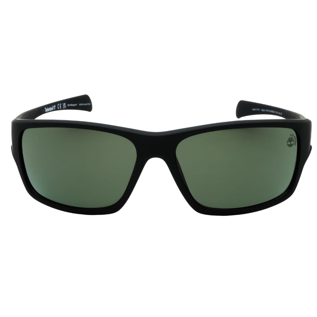 Timberland - Sonnenbrille mit mattschwarzem Rahmen und grünen polarisierten Gläsern