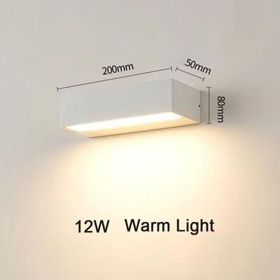 Inspired Finds SANDIY Outdoor Wall Light External Sconce Lamps Waterproof House Decor Lighting Fixture For Balcony, Porch, Yard, Gard white 12w 7.87x1.97x3.15in warm Light