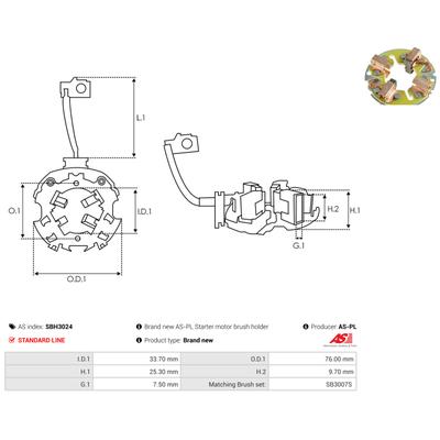 AS-PL Halter, Kohlebürsten SBH3024