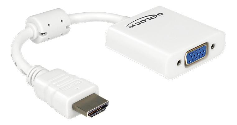 Delock HDMI naar VGA videoadapter - HDMI (mannelijk) naar HD-15 VGA (vrouwelijk) - wit