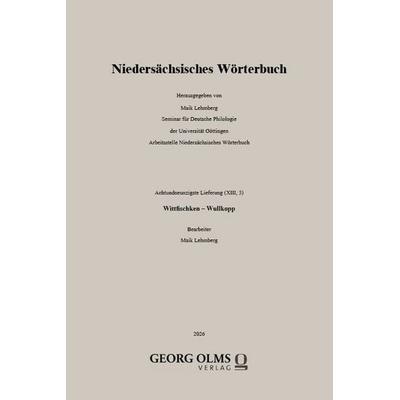 Niedersächsisches Wörterbuch, Taschenbuch von , Georg Olms Verlag, 978-3-487-17233-0
