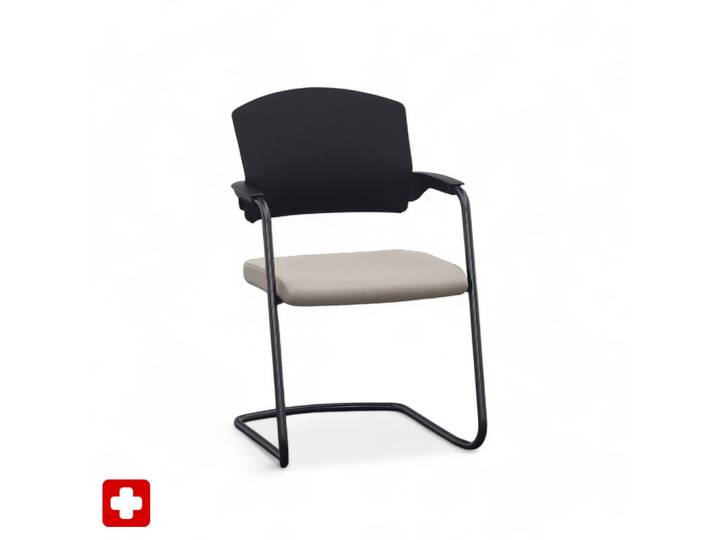 Cantilever Sitag EL100 Beige with fixed armrests, Free swinging, New - Perfect for visitors and guests