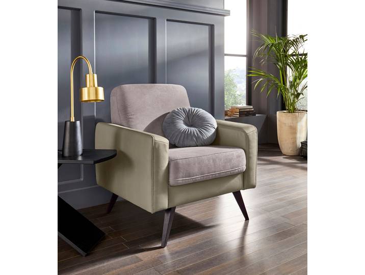 Sessel EXXPO - SOFA FASHION Samso, Loungesessel mit tollem Sitzkomfort , braun (hellbraun, cappu), B:82cm H:87cm T:49cm, Sessel, Sessel, Komfortsitzhöhe 49cm
