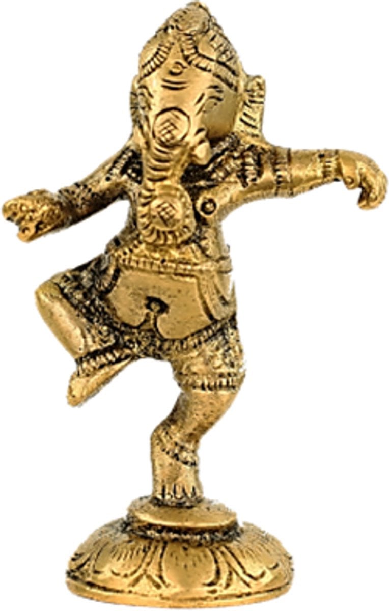 Dansende Ganesha decoratiebeeld van messing voor volwassenen