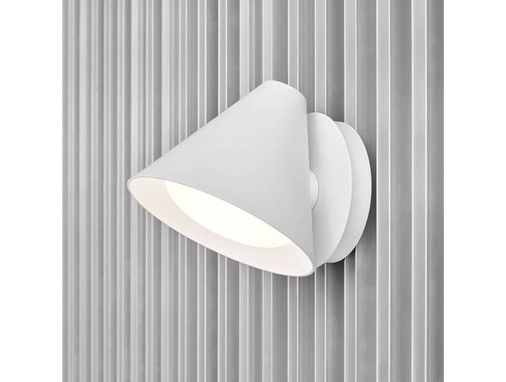 Design wandlamp Keglen, dimbaar, wit / opaal, Woon-/ Eetkamer, Aluminium, Design, Wandlamp design