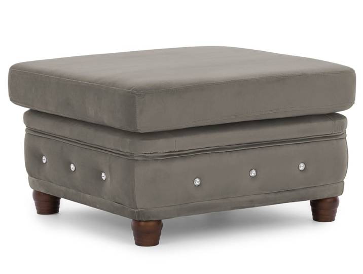 Repose-pieds Chesterfield en velours gris