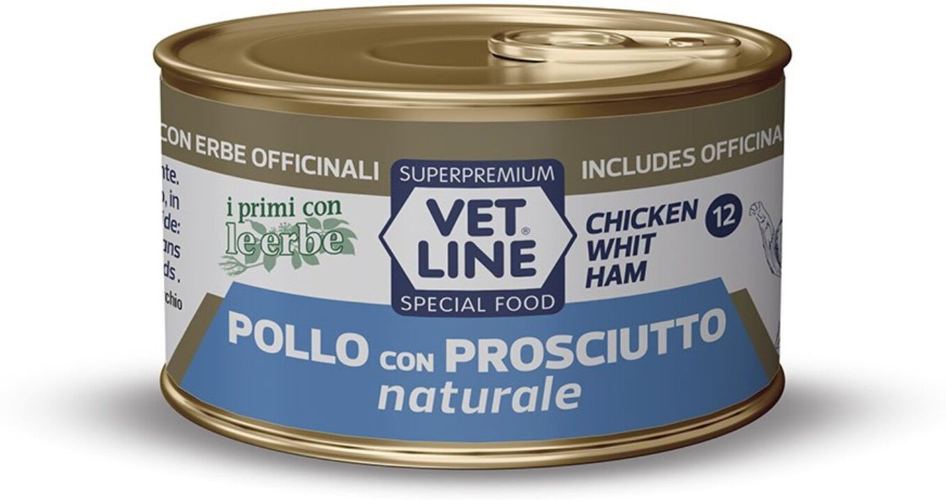 Vetline Vet Line Umido Pollo e Prosciutto Naturale per Gatti 70g