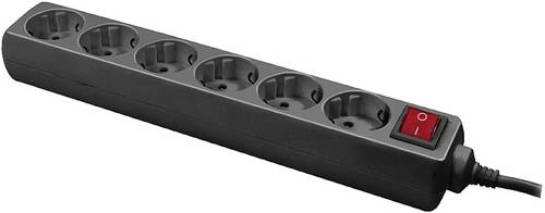 LogiLink LPS202B Steckdosenleiste mit Schalter Schwarz Schutzkontakt 1 St.