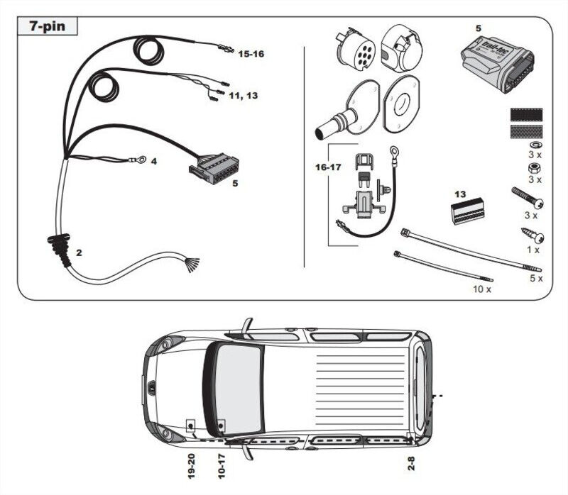 FAISCEAU SPECIFIQUE 7 BROCHES POUR PEUGEOT E-2008 (08/19-)