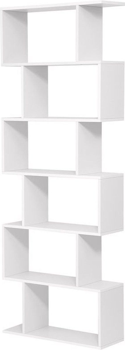 Corsica Boekenrek - Vrijstaande boekenkast met 6 niveaus - Wit
