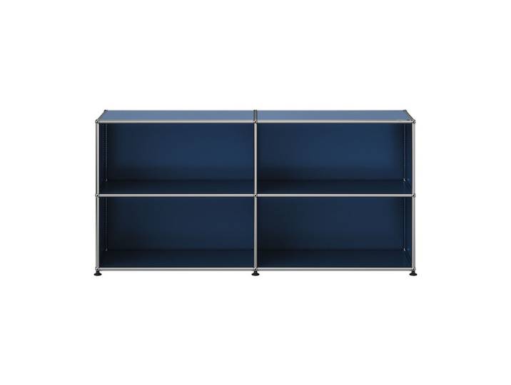 USM Haller Sideboard M67 stahlblau 2-fach breit 4 Fächer offen 152.3x74x37.3 cm