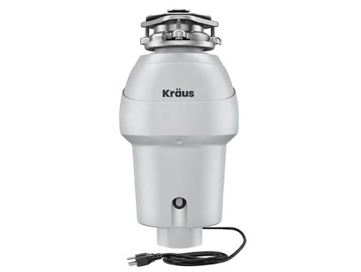 KRAUS WasteGuard KWD211-75MCG 3/4 PS kontinuierliche Zufuhr-Müllentsorgung mit ultra-leisem Motor für Küchenspüle, mit Netzkabel und Flansch im Lieferumfang enthalten