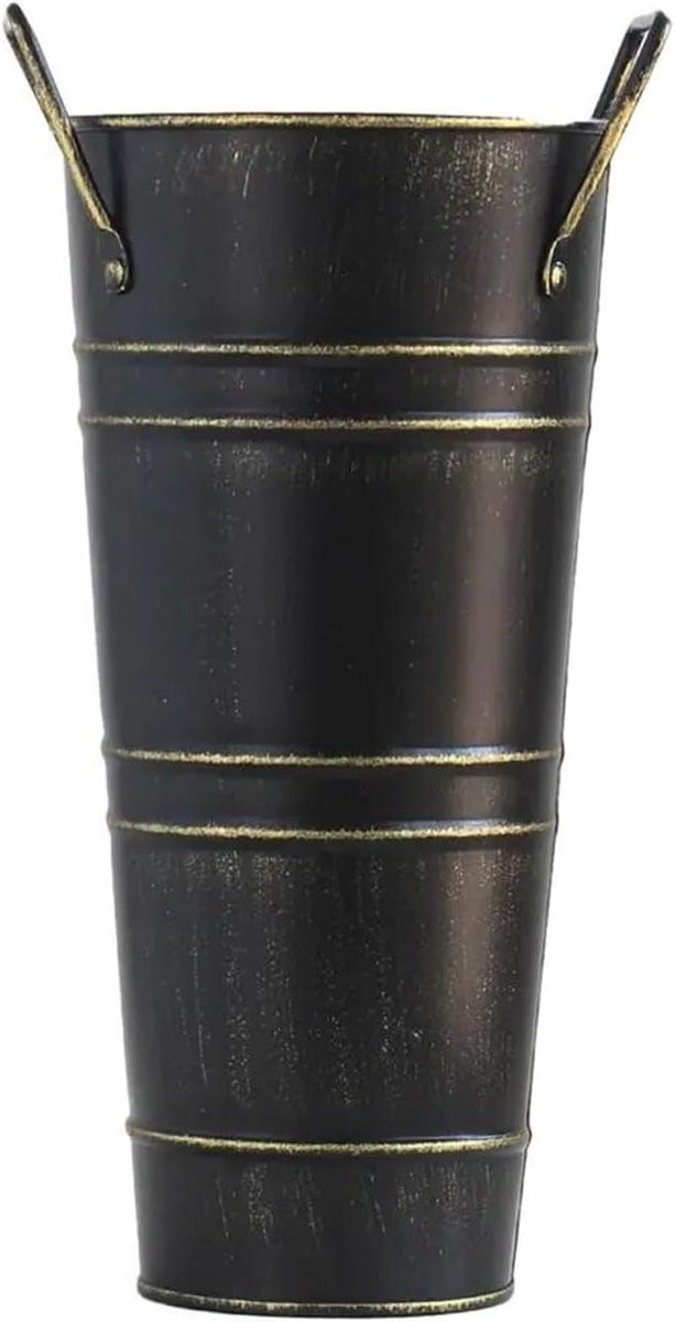 Decoratieve metalen vaas in rustieke landelijke stijl - Kleur 1 - B/D/H: 1 x 1 x 1 cm