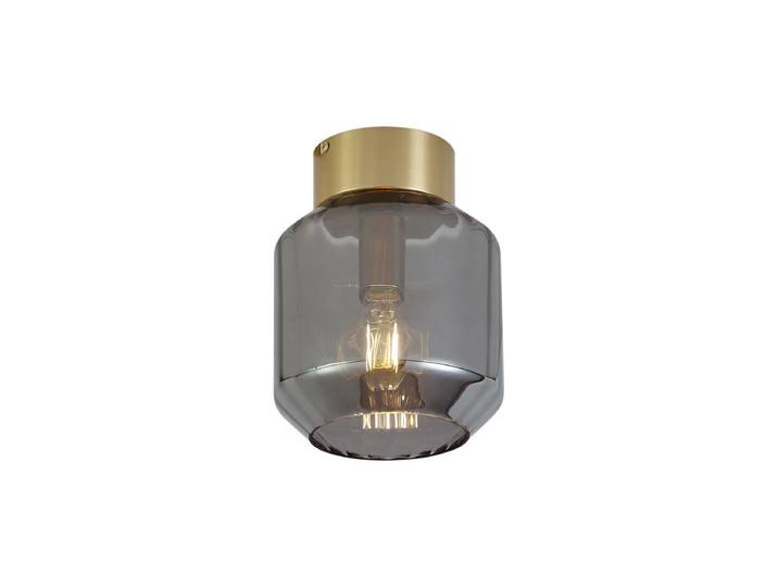 Plafonnier moderne en laiton avec verre fumé - Stiklo