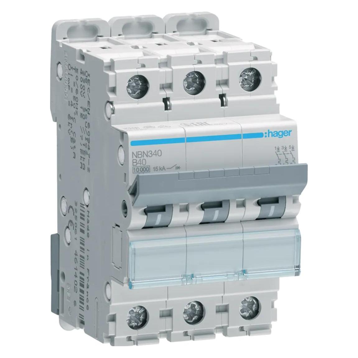Hager HAG NBN340 Leitungsschutzschalter 3P 10kA B-40A 3M (NBN340)