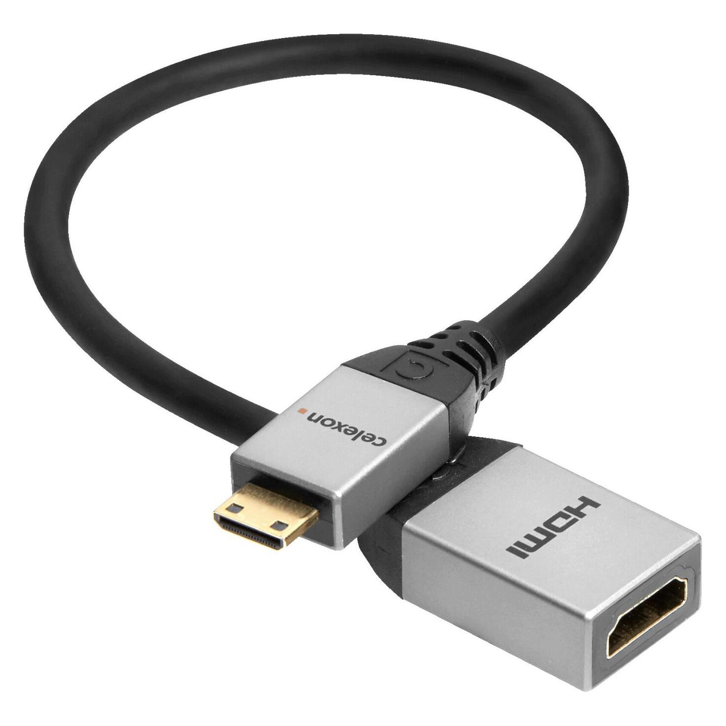 Celexon Mini HDMI auf HDMI M/F Adapter mit Ethernet - 2.0a/b 4K 0,25m - Professional Line (25 cm) (22992684)