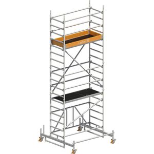 Layher Gerüst Zifa P2, Arbeitshöhe 5,76m, Fahrtraverse mit Ø 150mm Rollen