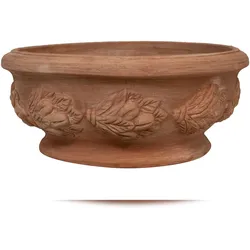 BISCOTTINI INTERNATIONAL ART TRADING Biscottini Blumentöpfe 50x50x23 cm - Runder Terrakotta-Topf - Innentöpfe - Gartenpflanzgefäß für draußen Made in Italy - Runder Balkontopf