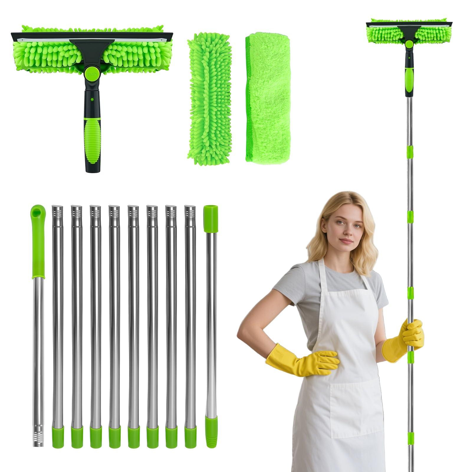 Dripio Ruitensproeierset 2-in-1 met 4,5 meter telescopische steel en microvezel