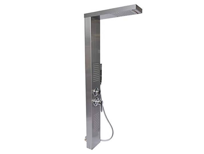 Wiltec Colonne de douche multifonctionnelle avec Jet pluie Acier fin Buses de massage & Pommeau Robinetterie Accessoire de douche réglage Confort Équipement Salle de bains