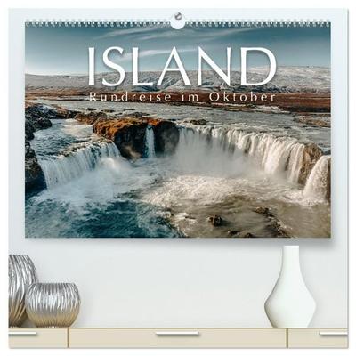 Island - Rundreise im Oktober (hochwertiger Premium Wandkalender 2027 DIN A2 quer), Kunstdruck in Hochglanz