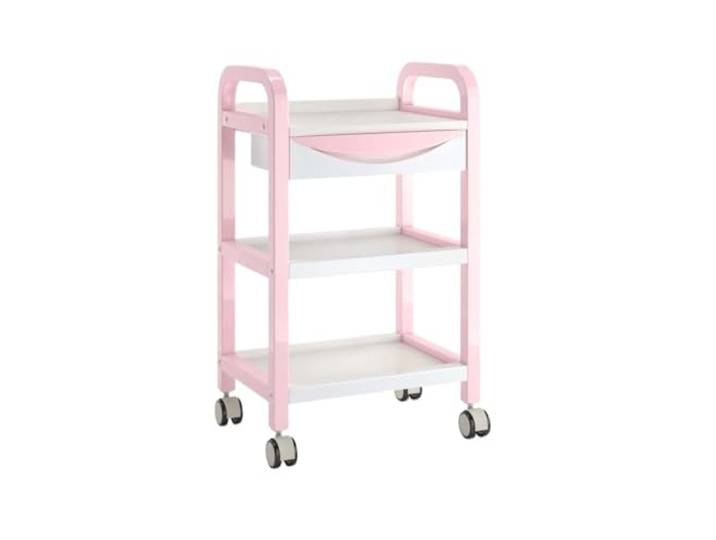 Rv2sGf3kH Küchenwagen Mobile Wagen, mehrstöckige Lagerregale von Boden zu, for Schönheitssalons, Mobile, kleine for Küche, Bad, Wohnzimmer(Pink)