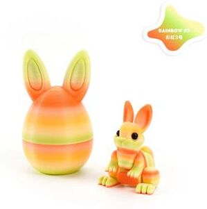Inspired Finds 3D Printed Easter Rabbit Egg Bunny Ornament Cute Desktop Decor citrus Glow