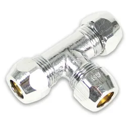 Quetschverschraubung verchromt T-Verschraubung (Ausführung: 12 mm)