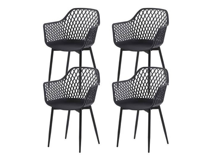DORAFAIR 4pcs Chaises chaises pour salle à manger salon terrasse jardin chaise de maison 52x57x85cm plastique+fer noir