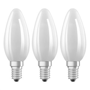 OSRAM LED-Lampe Efficiency Class A, E14, 2,2W ersetzt 40W, warmweiß, 3 Stück